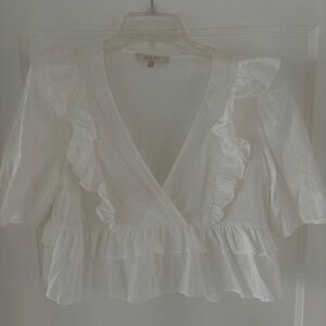 WAYF Navi Ruffle Peplum Top